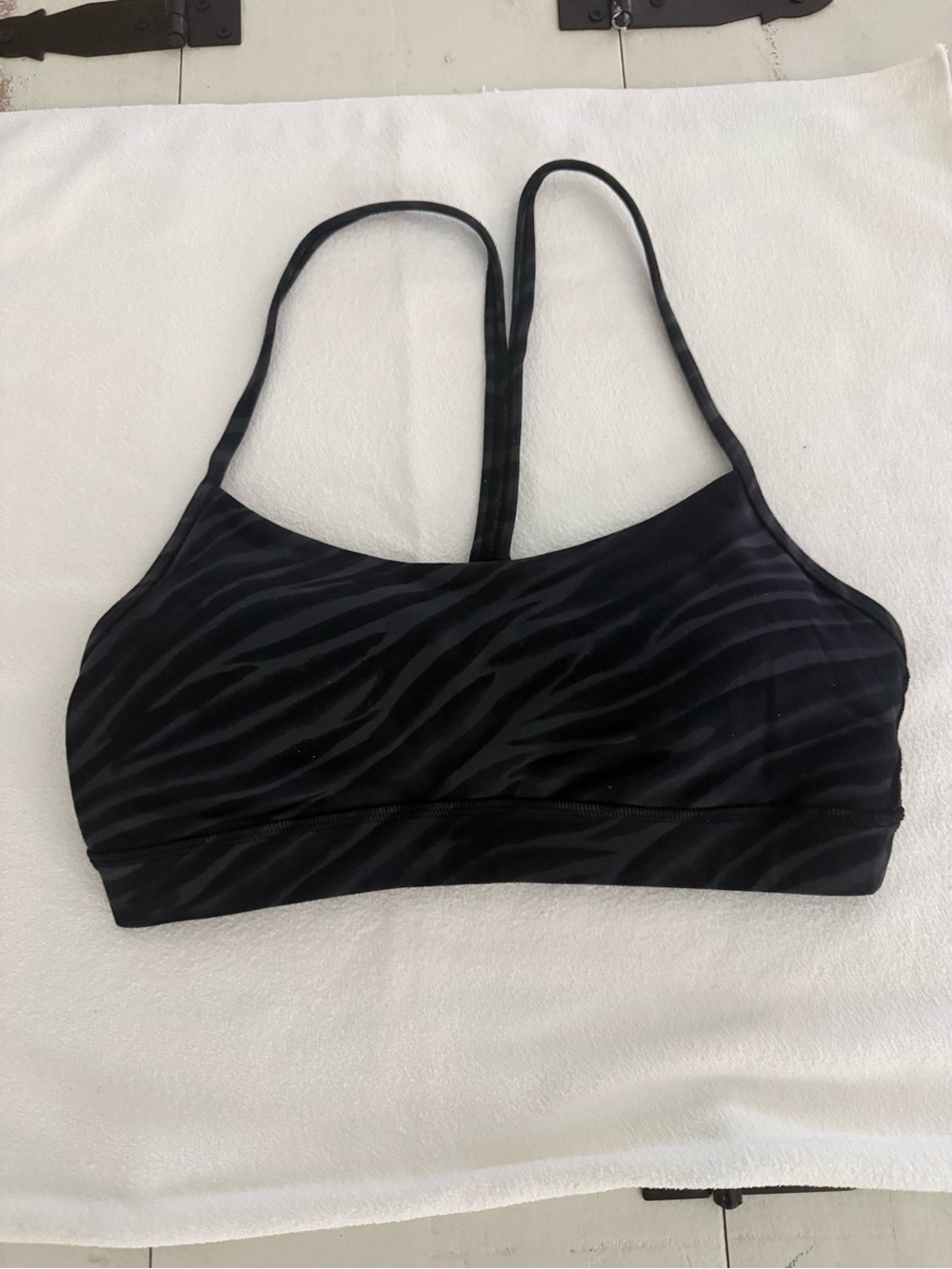 lululemon athletica Black Zebra-Print Strappy Sports Bra